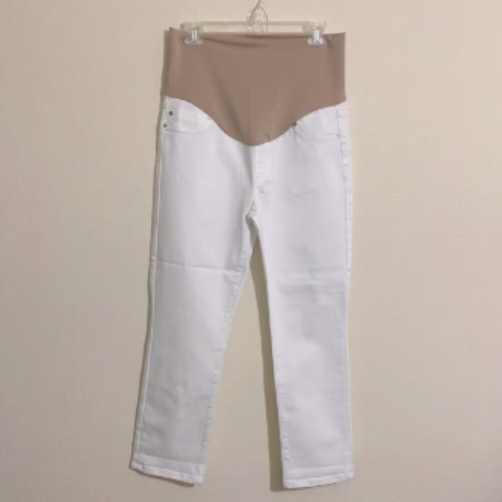 NWOT LIVERPOOL The Capri Maternity White Jean Pants Women's Size 6/28